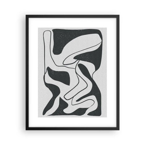 Affisch i svart ram - Abstrakt lek i en labyrint - 40x50 cm
