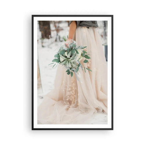 Affisch i svart ram - Och så levde de lyckliga i alla sina dagar - 70x100 cm