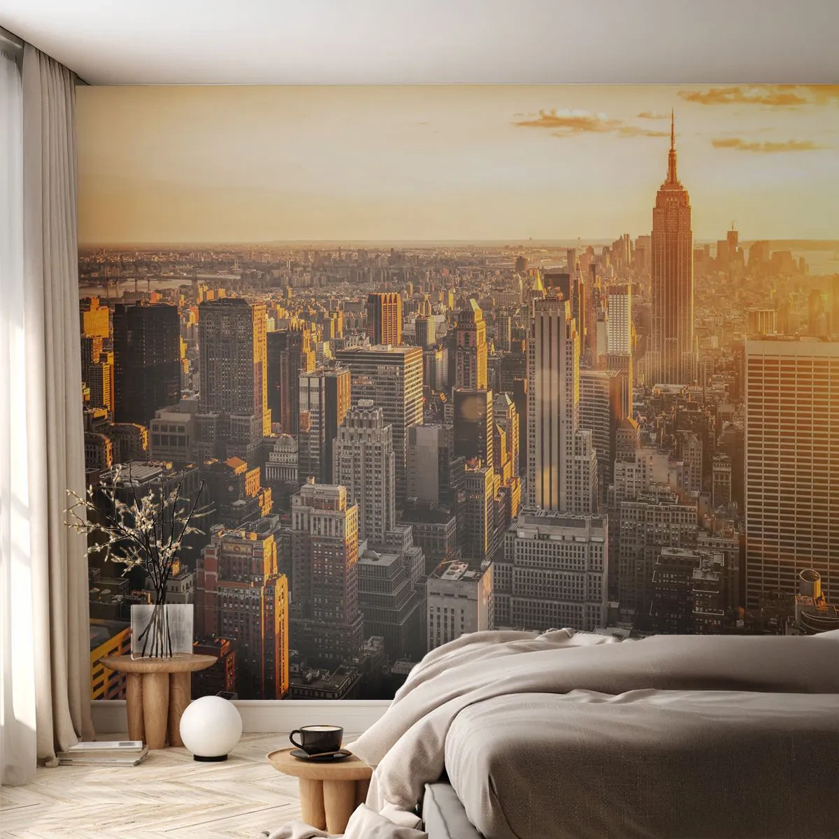 Fototapet Premium Canvas - Växa i solskenet - Stad, New York, Arkitektur - 400x280 cm