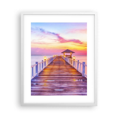 Affisch i vit ram - Kvällens lila-guld tystnad - 40x50 cm