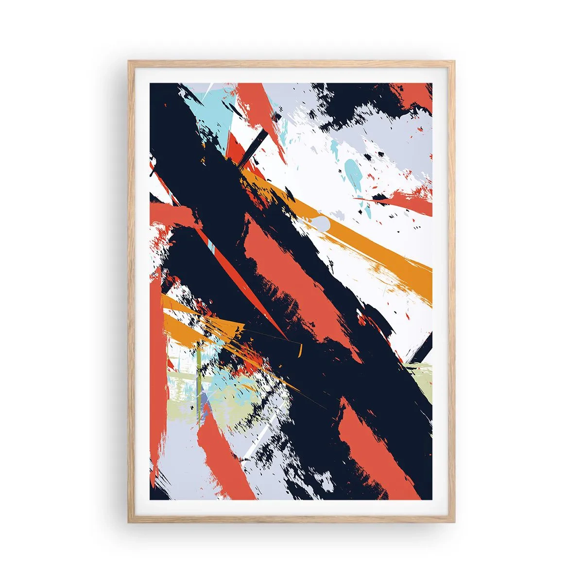 Affisch i ram av ljusek - Dynamisk komposition - 70x100 cm