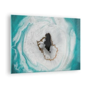 Glastavla - Bild på glas - En abstrakt form som liknar ett tvärsnitt av ett mineral - 70x50cm - Att tränga in - Modern väggdekoration för vardagsrum och sovrum ARTTOR