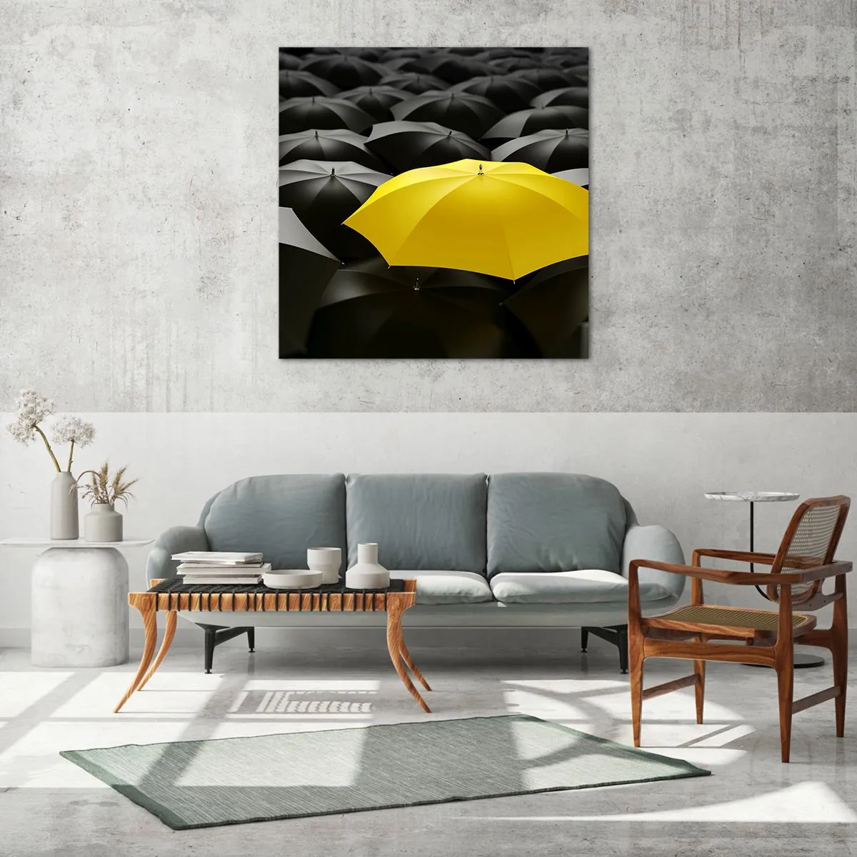 Glastavla - Bild på glas - Farväl sorgen - 60x60 cm