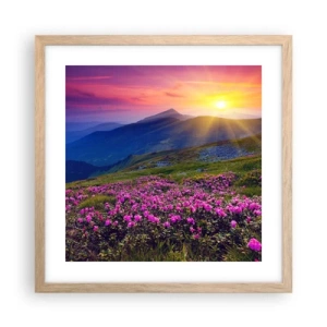 Affisch i ram av ljusek - … Bergtallen doftar och örterna luktar runt omkring - 40x40 cm