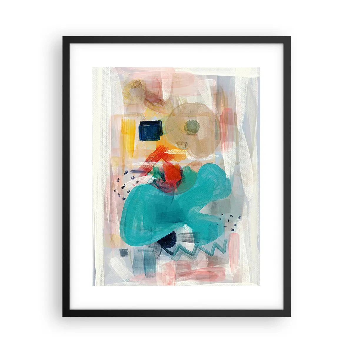 Affisch i svart ram - Ett färgglatt spel - 40x50 cm