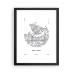 Affisch i svart ram - Vacouvers anatomi - 30x40 cm