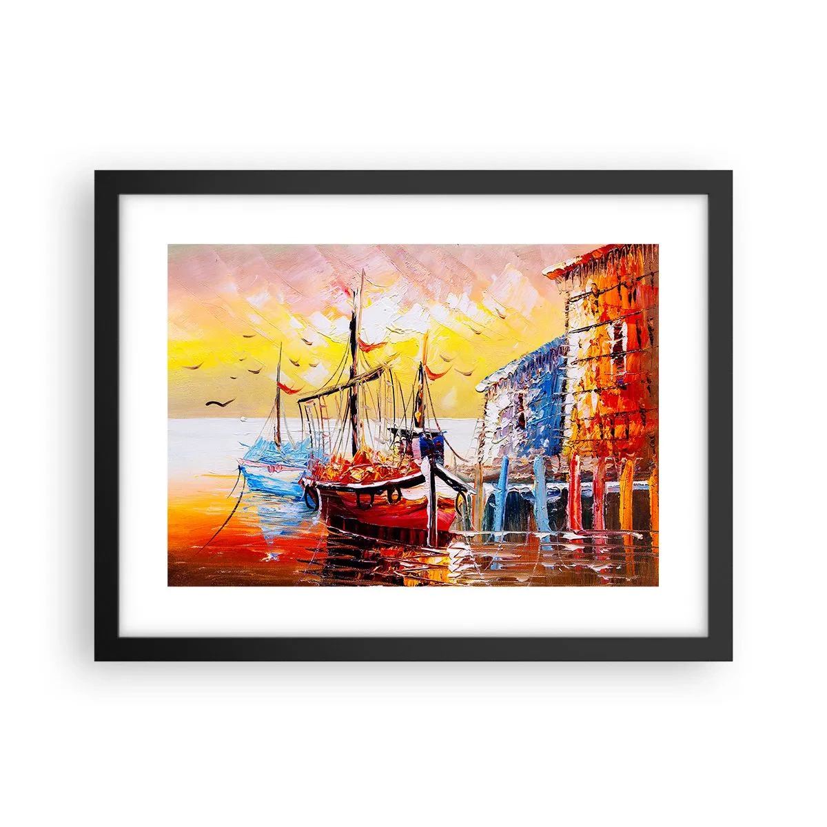 Affisch i svart ram - Lycklig återresa - 40x30 cm