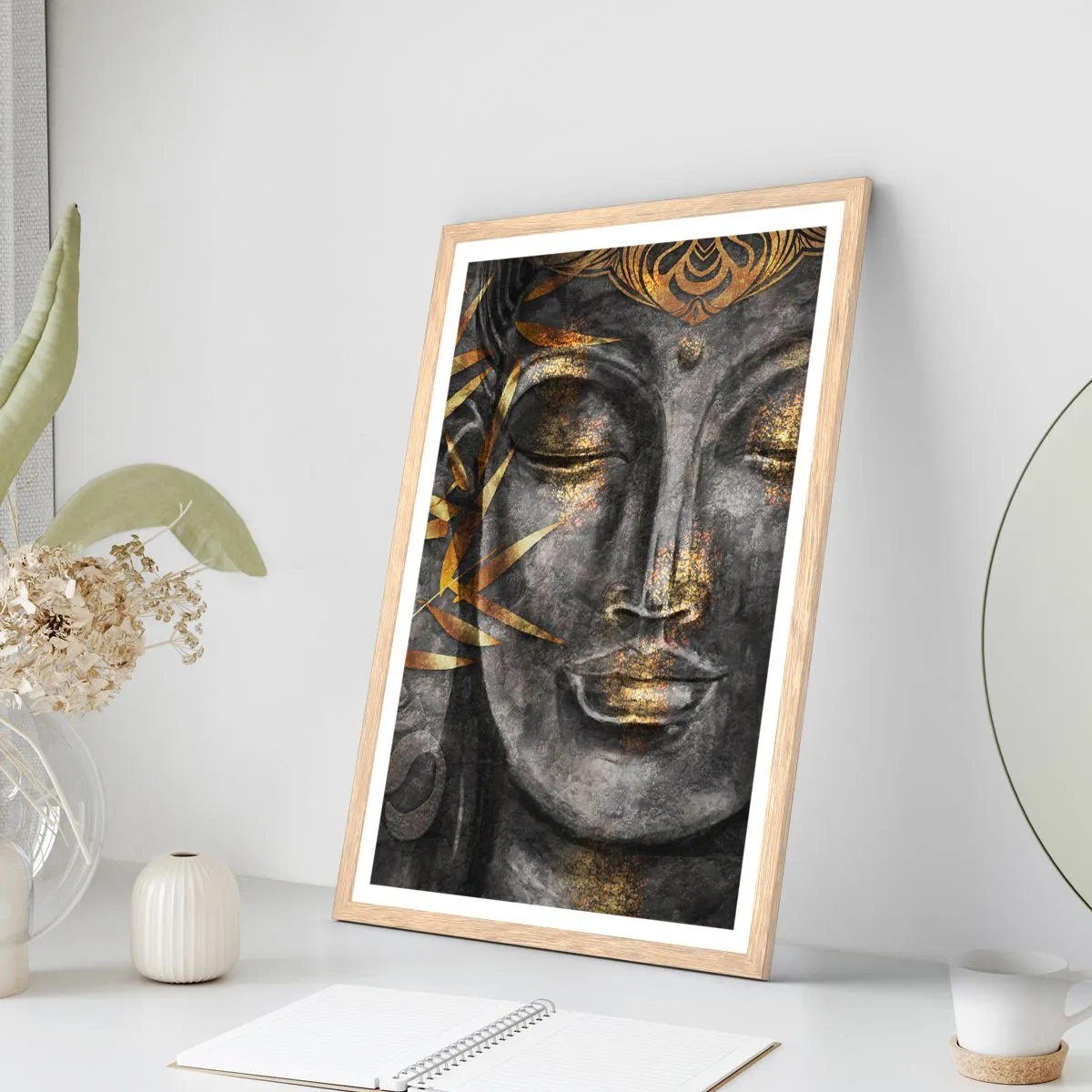 Affisch i ram av ljusek - Känn lugnet - 40x50 cm