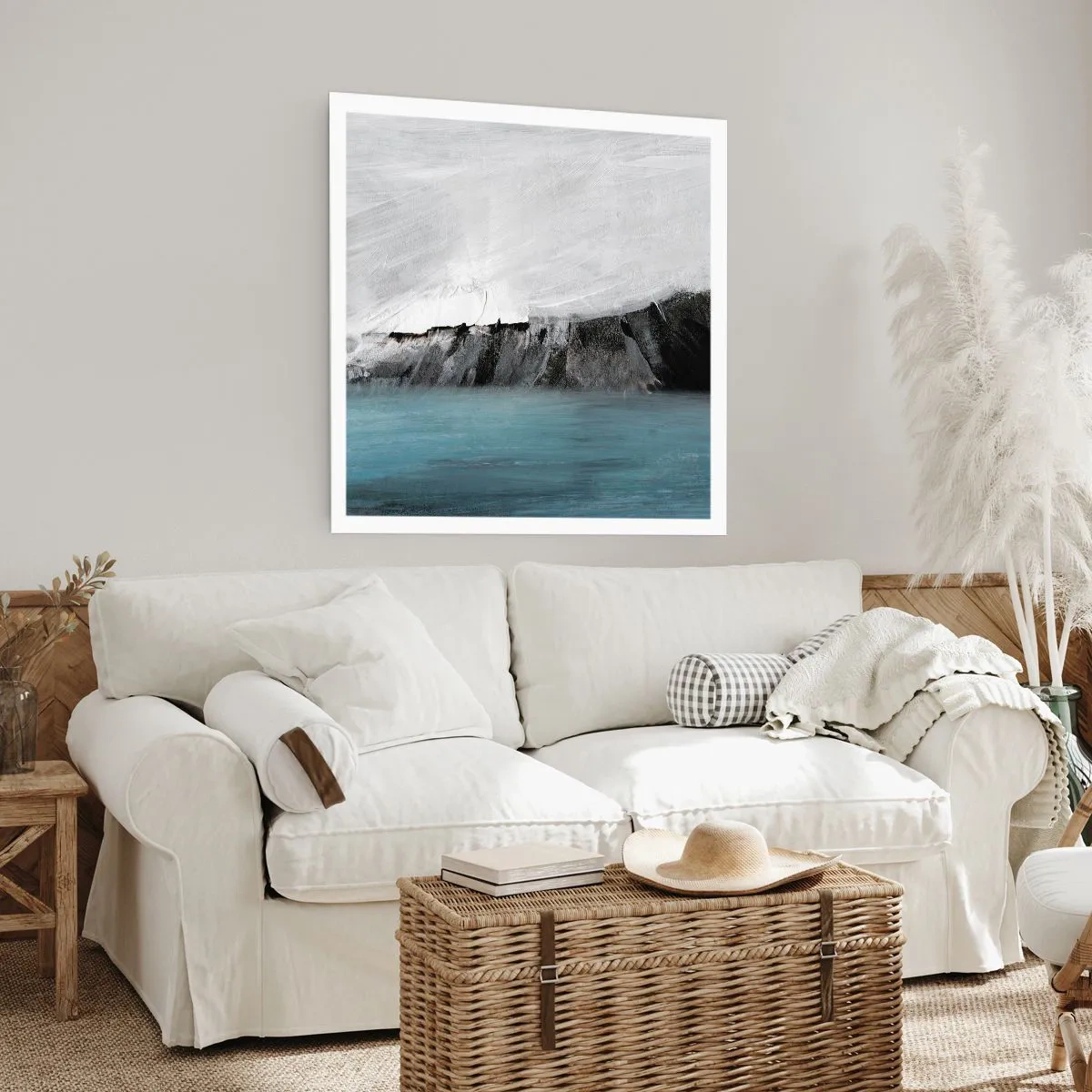 Affisch - Vatten - jord: en krock mellan elementen - 40x40 cm