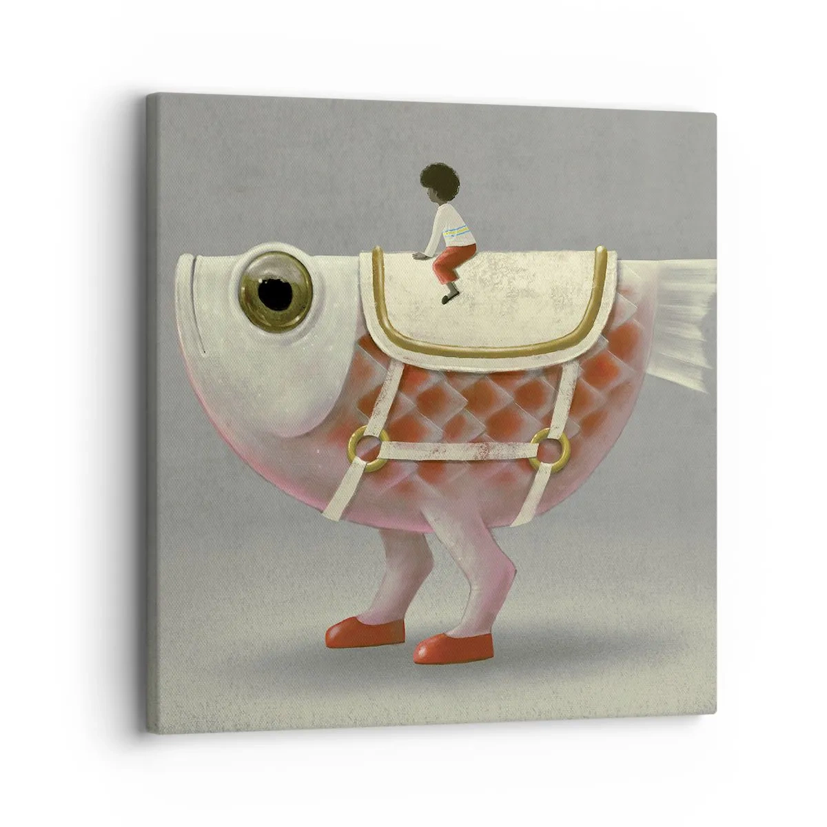 Canvastavla - Bild på duk - Fiskryttare - 30x30 cm