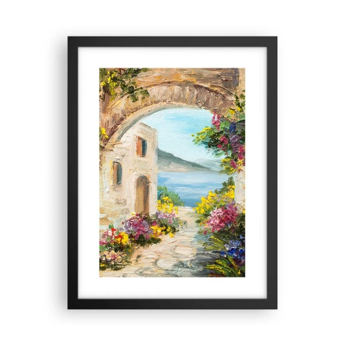 Affisch i svart ram - Kustprovinsens charm - 30x40 cm