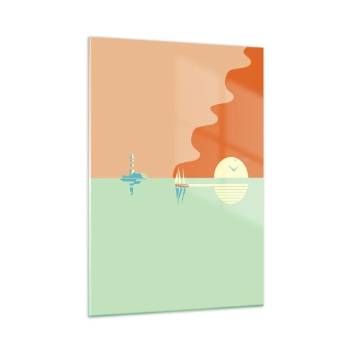 Glastavla - Bild på glas - Perfekt havslandskap - 50x70 cm