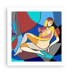 Affisch - Kubistisk nakenbild - 50x50 cm