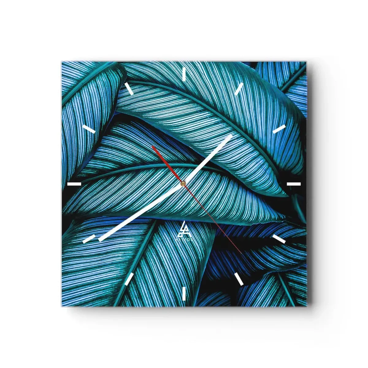Väggklocka - Klocka på glas - Livslinjer - 40x40 cm
