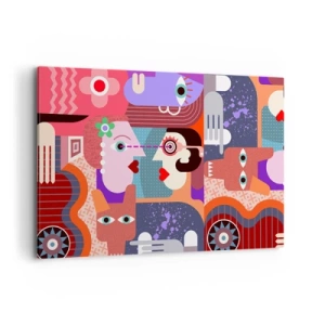 Canvastavla - Bild på duk - Öga mot öga  - 120x80 cm