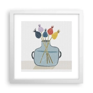 Affisch i vit ram - Vallmovas - 30x30 cm