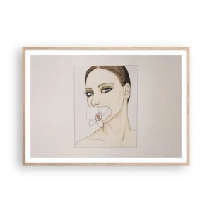 Affisch i ram av ljusek - Elegansens och skönhetens symbol - 100x70 cm