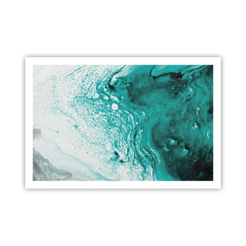 Affisch - Smälta sig in i vitt och turkos - 91x61 cm