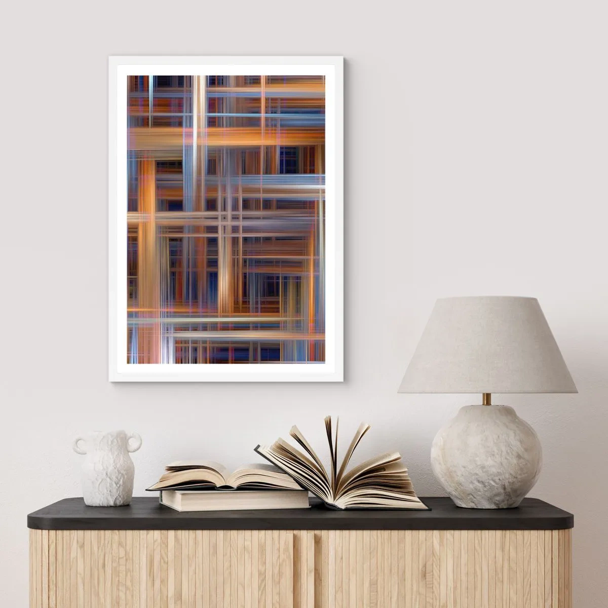 Affisch i vit ram - Vävd av ljus - 30x40 cm