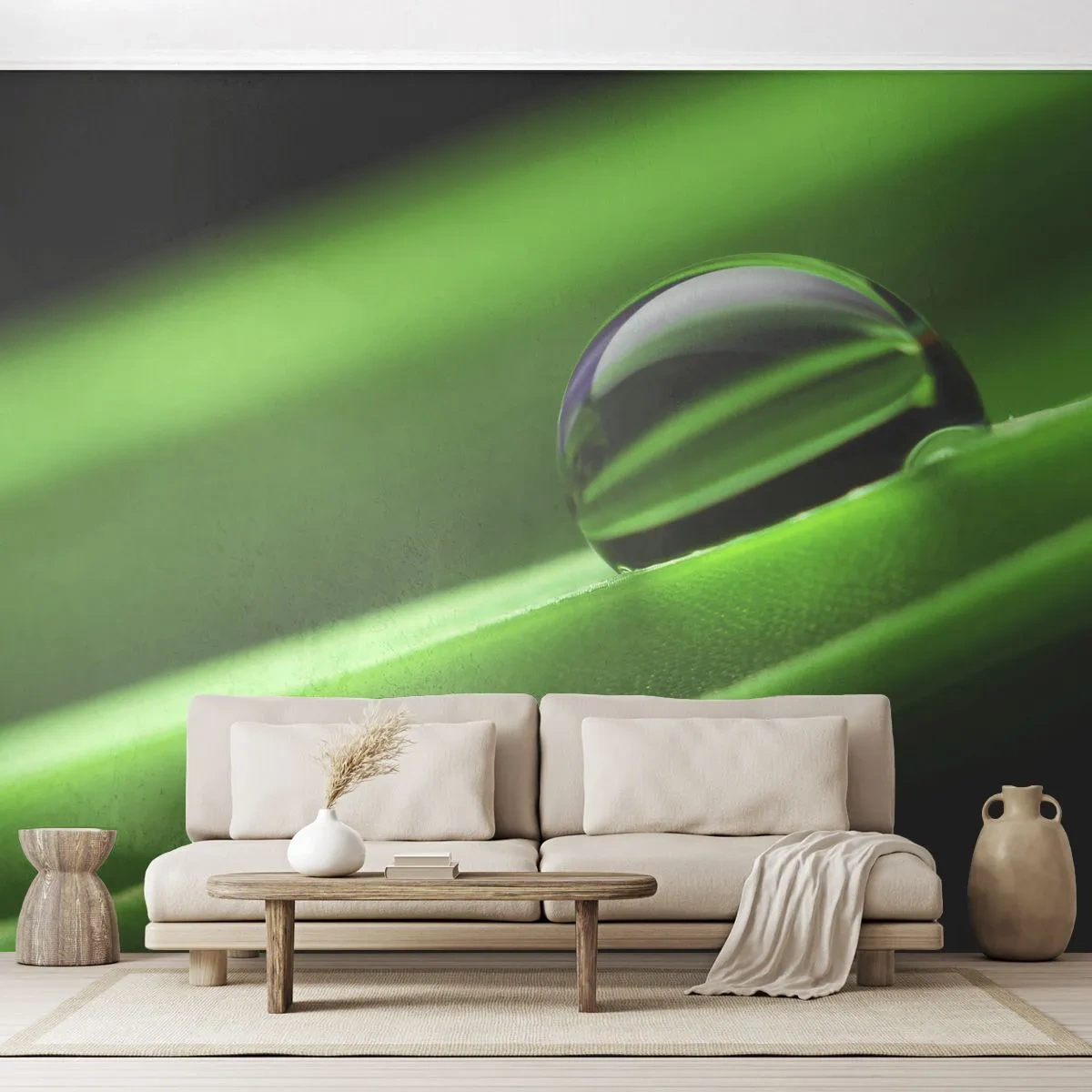 Fototapet Premium Canvas - Livet på nära håll - Abstraktion, Grafik, En droppe vatten - 250x175 cm