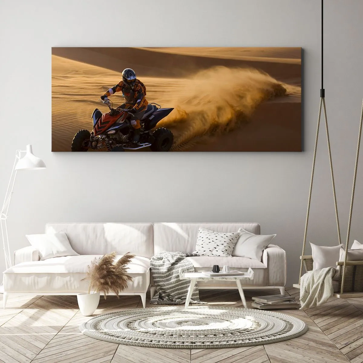 Canvastavla - Bild på duk - På sandens vågor - 100x40 cm