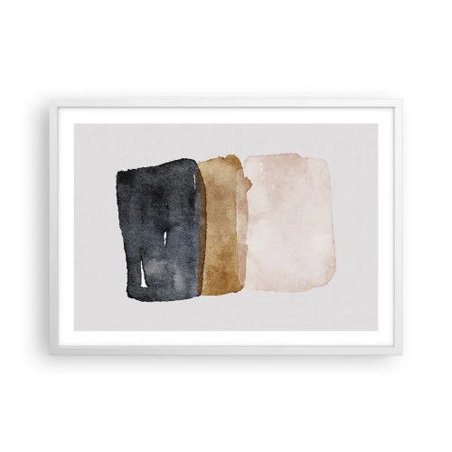 Affisch i vit ram - Komposition av jordens färger - 70x50 cm