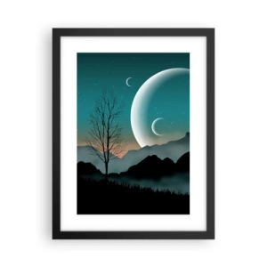 Affisch i svart ram - Stjärniga nattens karneval - 30x40 cm