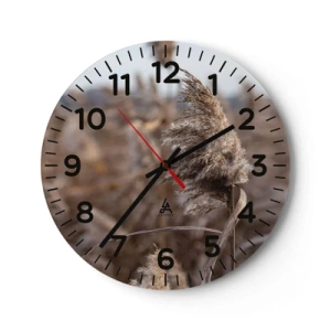 Väggklocka - Klocka på glas - Dags att flyga bort med vinden - 30x30 cm