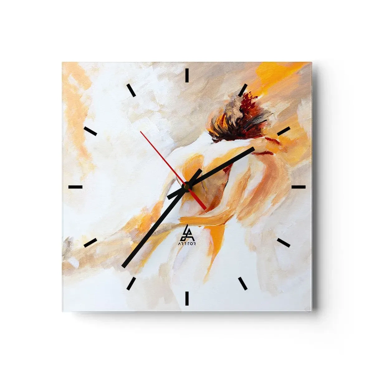 Väggklocka - Klocka på glas - I närhetens himmel - 30x30 cm