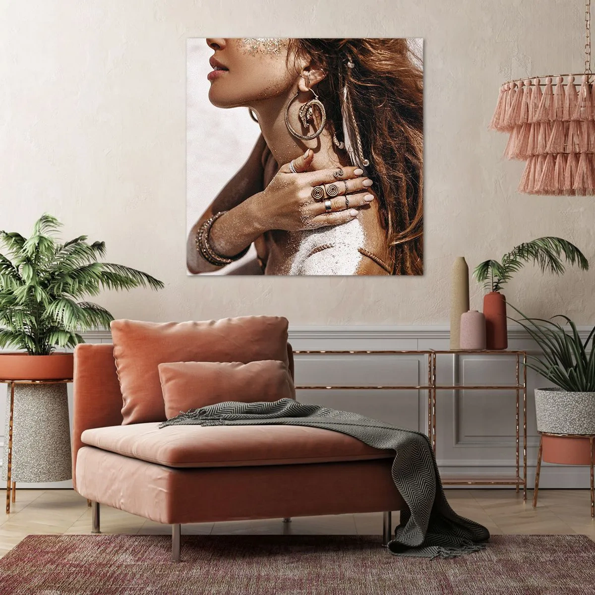 Canvastavla - Bild på duk - Vilda strandens drottning - 50x50 cm