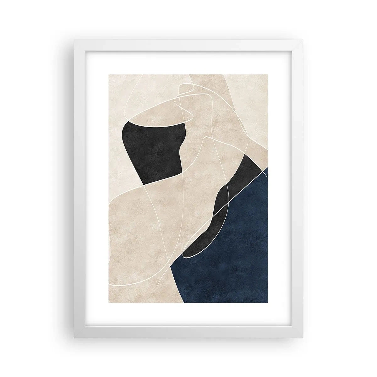 Affisch i vit ram - Abstrakt komposition - färgkontrast - 30x40 cm