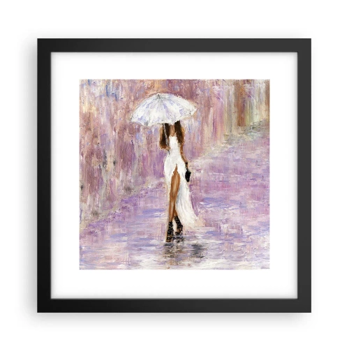 Affisch i svart ram - Under lila regn - 30x30 cm