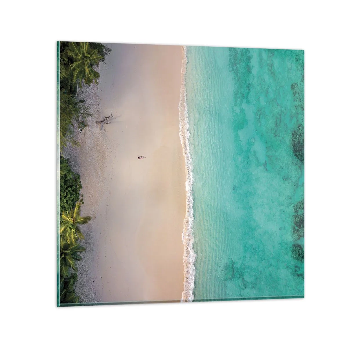 Glastavla - Bild på glas - En strand i paradiset - 40x40 cm