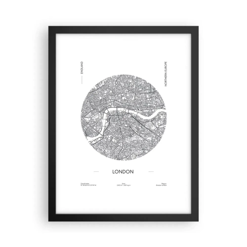 Affisch i svart ram - Londons anatomi - 30x40 cm
