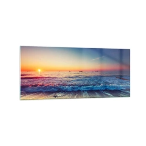 Glastavla - Bild på glas - Vad finns bortom horisonten? - 120x50 cm