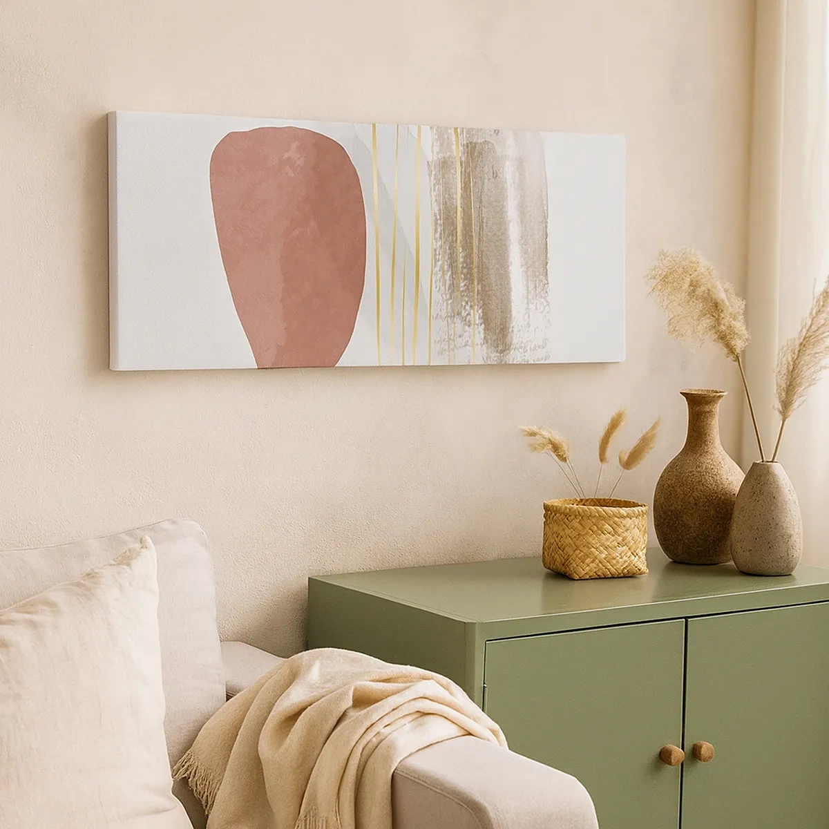 Canvastavla - Bild på duk - Abstrakt pelargång - 30x30 cm