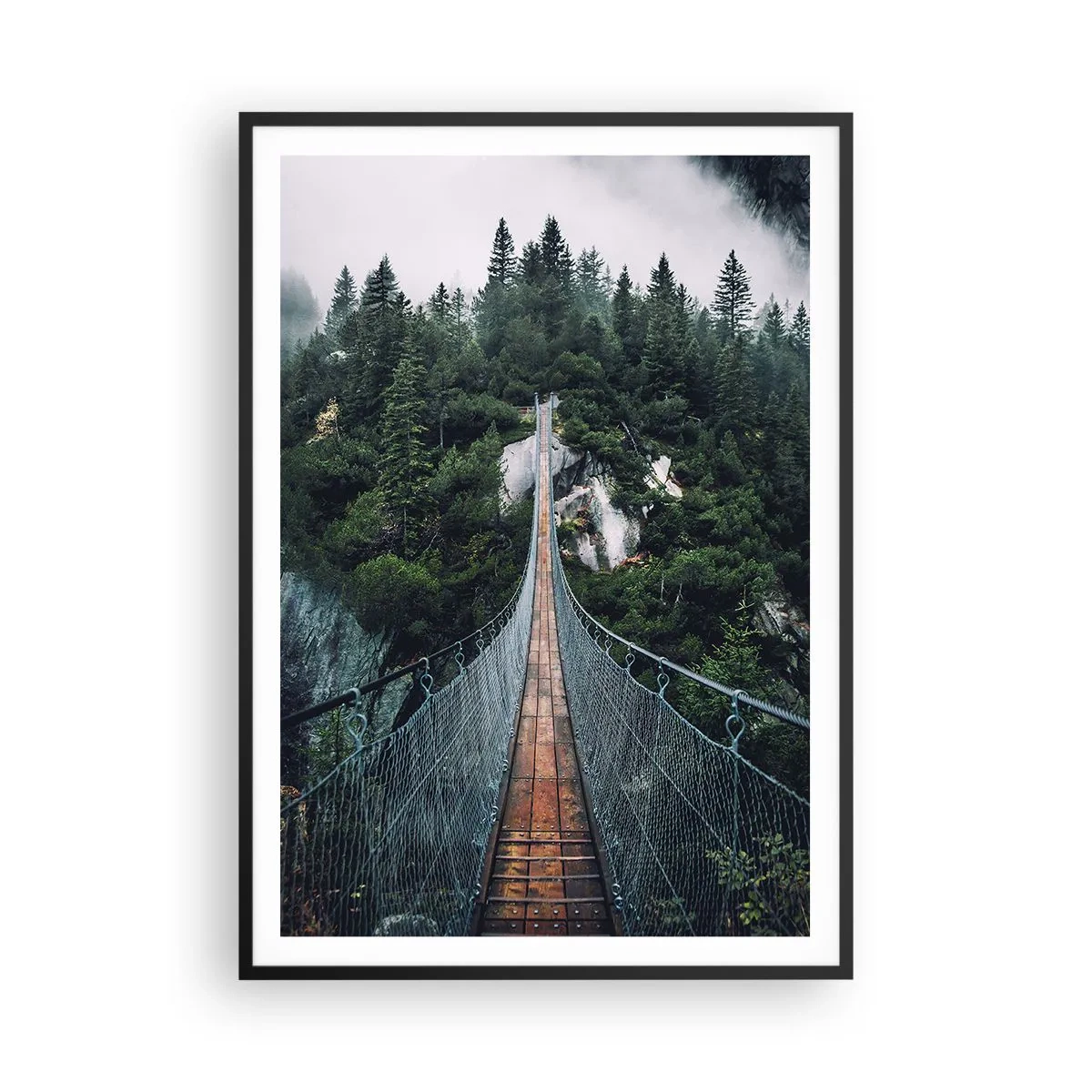 Affisch i svart ram - Där örnar vågar - 70x100 cm