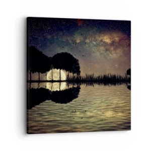 Canvastavla - Bild på duk - En natt i världens ände - 30x30 cm