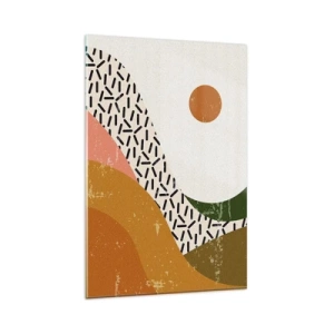 Glastavla - Bild på glas - Solig abstraktion - 80x120 cm