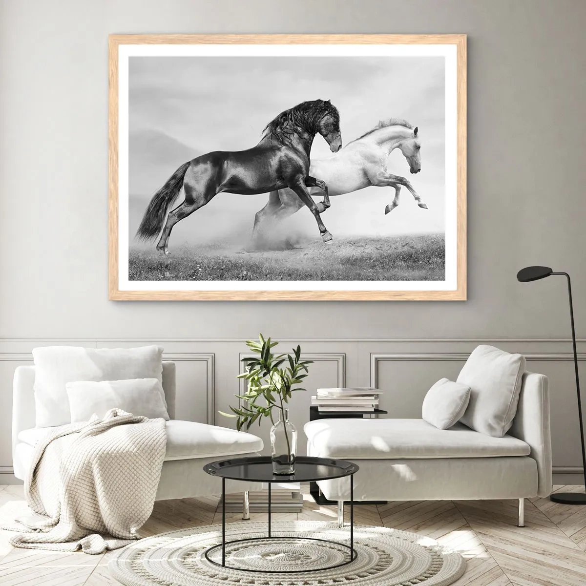 Affisch i ram av ljusek - Änglar och demoner - 100x70 cm