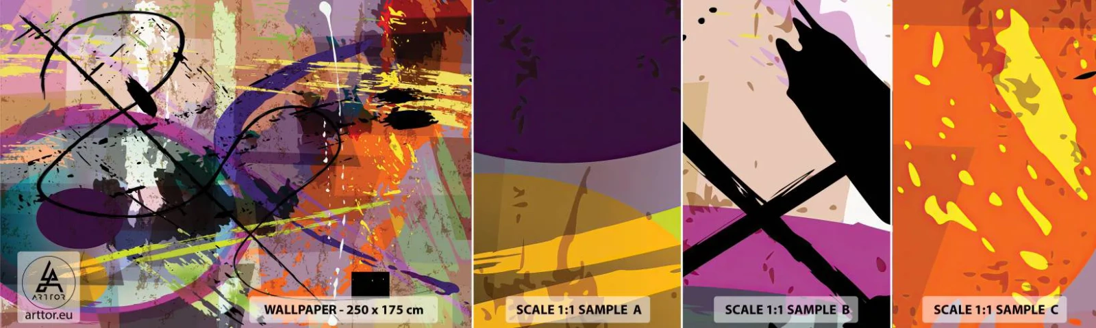 Fototapet Prov Standard Eco - Rakt fram eller runt - Abstraktion, Bit, Modernt mönster - 100x30 cm