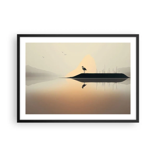 Affisch i svart ram - Herre på sjön - 70x50 cm