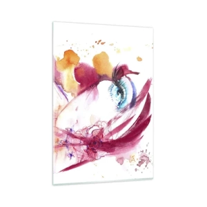 Glastavla - Bild på glas - Världen blommar i närheten - 80x120 cm