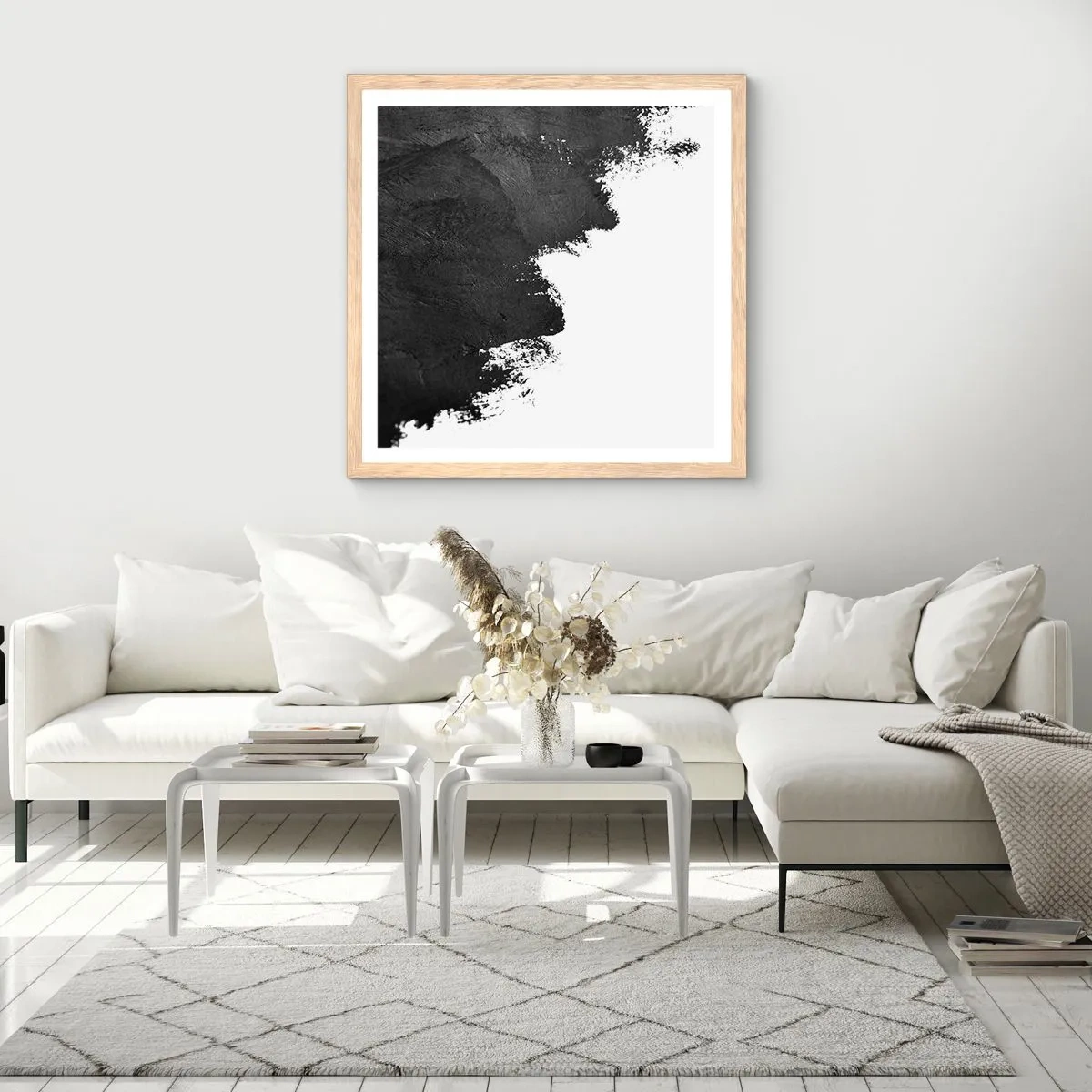 Affisch i ram av ljusek - Element: jord - 50x50 cm
