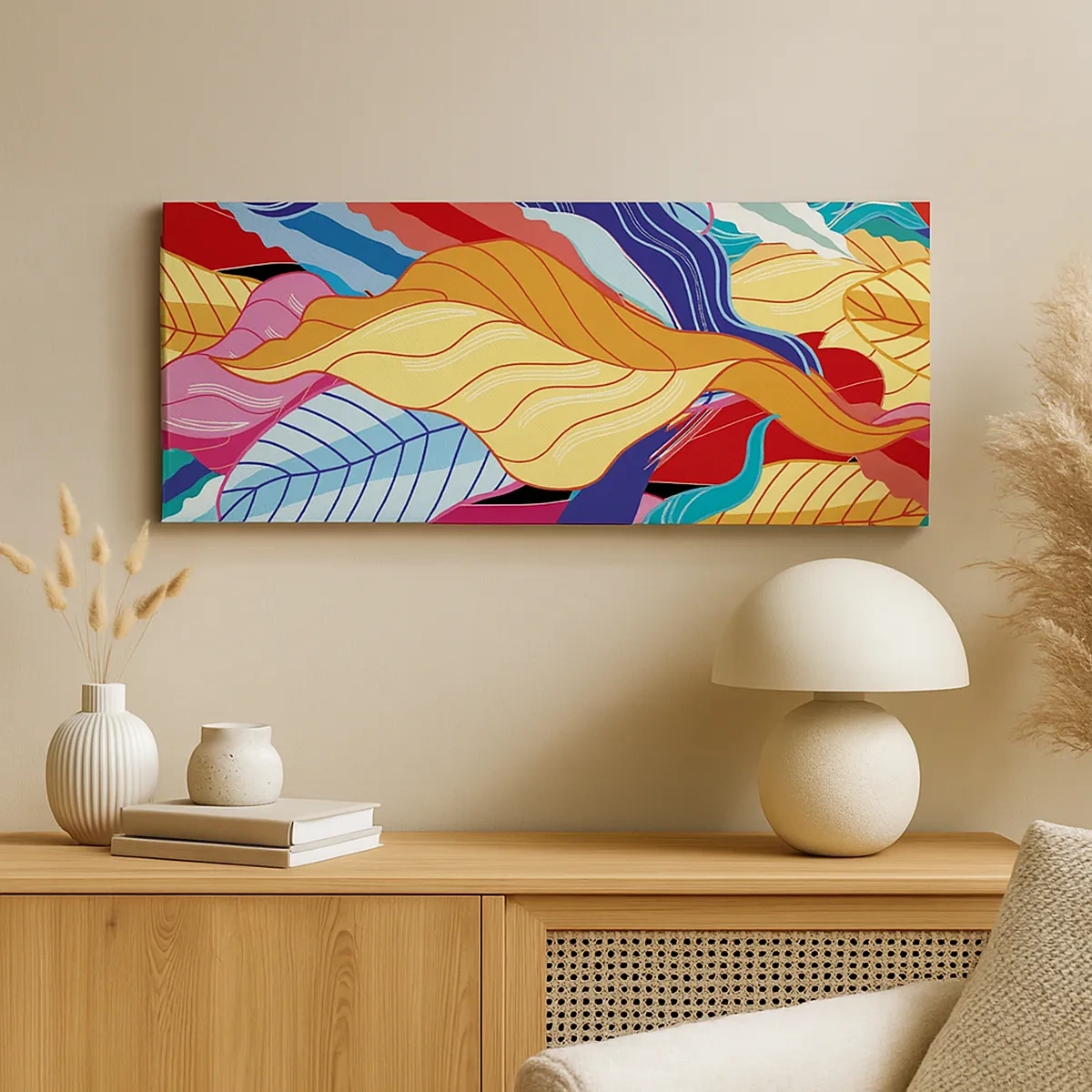 Canvastavla - Bild på duk - Färgglad röra - 30x30 cm