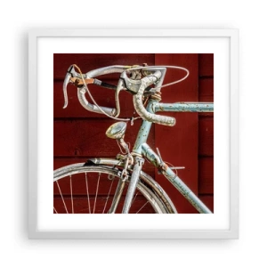 Affisch i vit ram - Skapad för segrar - 40x40 cm