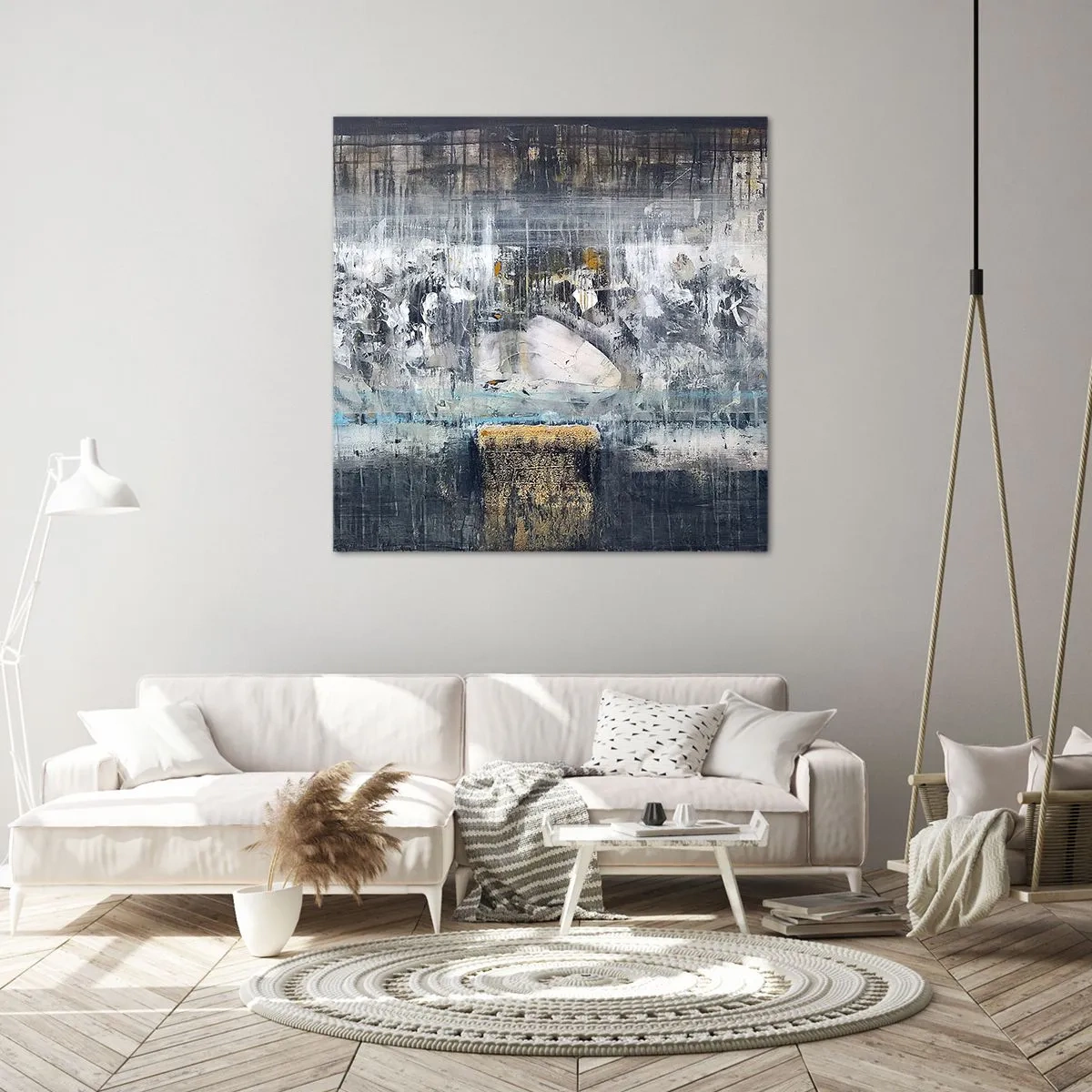 Canvastavla - Bild på duk - På is och klumpar - 40x40 cm