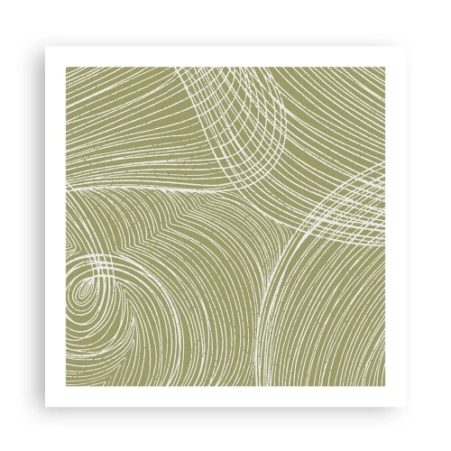 Affisch - Intrikat abstraktion i vitt - 60x60 cm