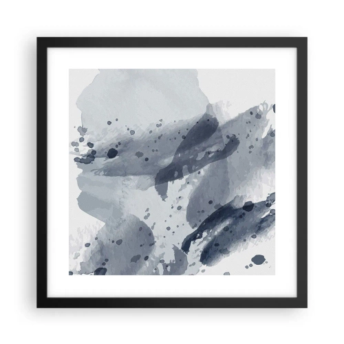 Affisch i svart ram - Studie om vattnets natur - 40x40 cm