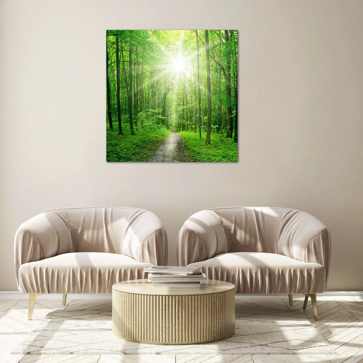 Glastavla - Bild på glas - Grön domkyrka - 60x60 cm